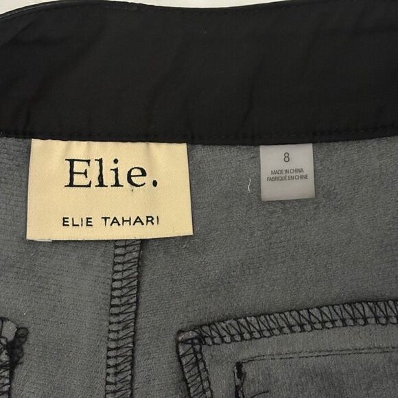 Elie Tahari Black Faux Leather Tapered Leg Pants size 8 - Picture 3 of 10